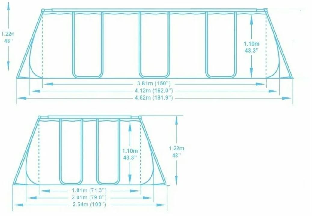 Каркасный бассейн Bestway 56456 BW, Power Steel 412х201х122см, 8124л, фильтр-насос, лестница фото 6